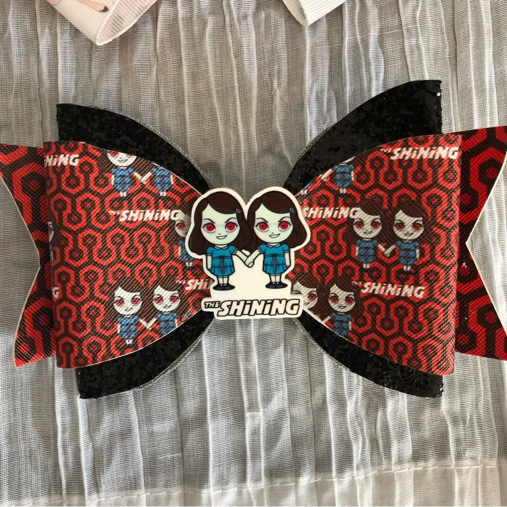 VINTAGE THE SHINING & BEATLE JUICE 80s hair bows barrettes Halloween costume